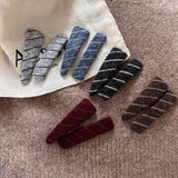 Contrast Twill Hair Clip Side Bang Pin Women_Cwaha07804