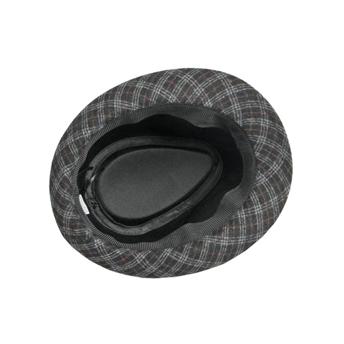 NEW AUTUMN AND WINTER LITERARY PLAID JAZZ HAT_CWAH1919