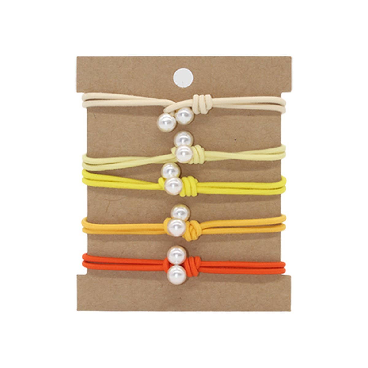 THREAD KNOT 5 CARD SET SIMPLE HAIR SCRUNCHIES_CWAHA2726