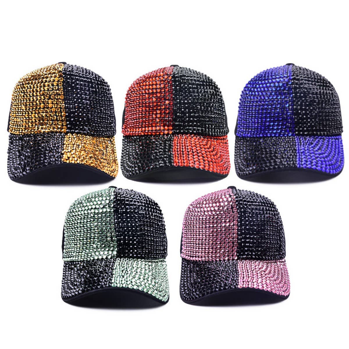 SUMMER BLING BASEBALL CAP STYLISH RHINESTONE HAT CWAH1236