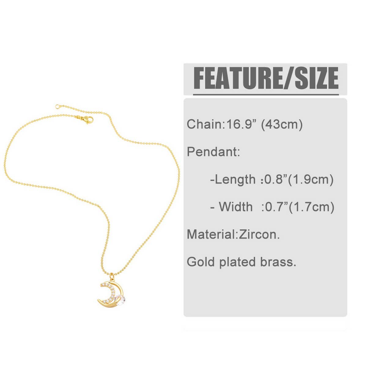 MOON STAR HEART PENDANT NECKLACE_CWAJE0915