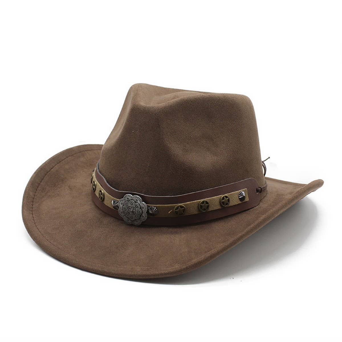 SUEDE MENS GENTLEMAN HAT TRAVEL ETHNIC STYLE HAT_CWAH2511