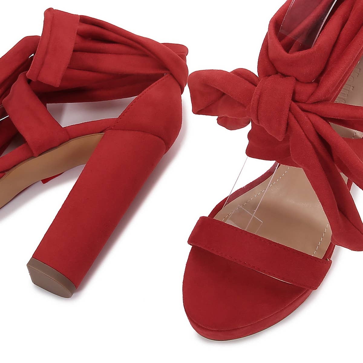 SOLID COLOR NEW SUEDE STRAPPY HIGH HEELS_CWSHS0644