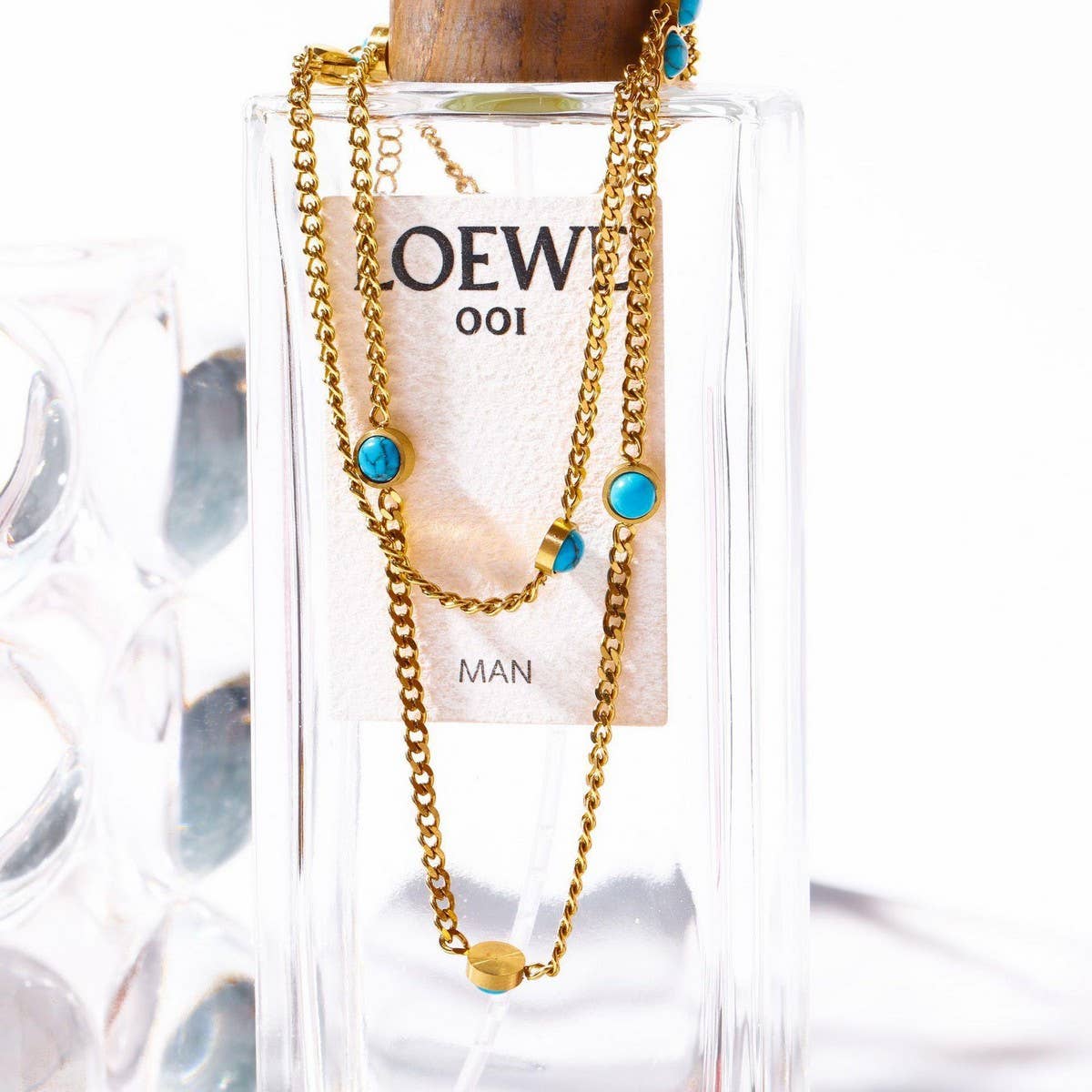 SIMPLE NATURAL TURQUOISE CLAVICLE NECKLACE_CWMM5601