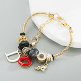 DEVIL LIPS PENDANT ALLOY CHAIN BRACELET_CWMM8625