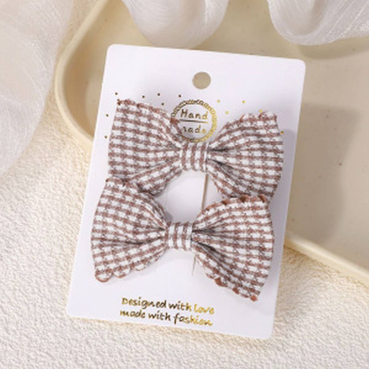 GIRLS PLAID LACE HAIR CLIPS DAILY PRINCESS_CWAHA6738
