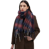 MIXED PLAID FRINGE SCARF UNISEX WINTER SHAWL_CWASC1282