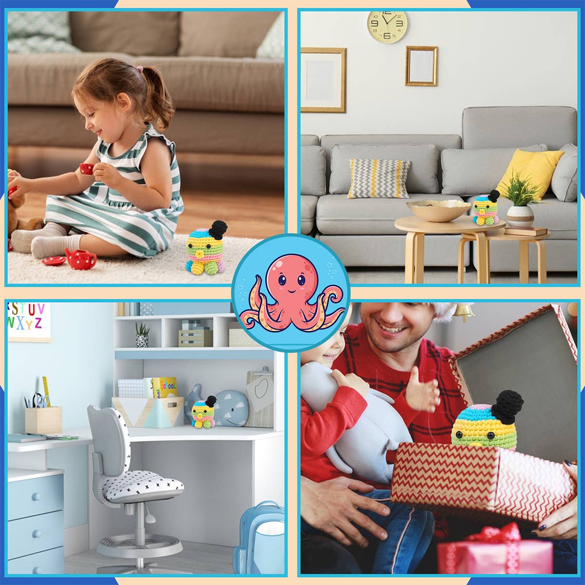 HANDMADE DIY OCTOPUS CROCHET MATERIAL KIT_CWMM0804