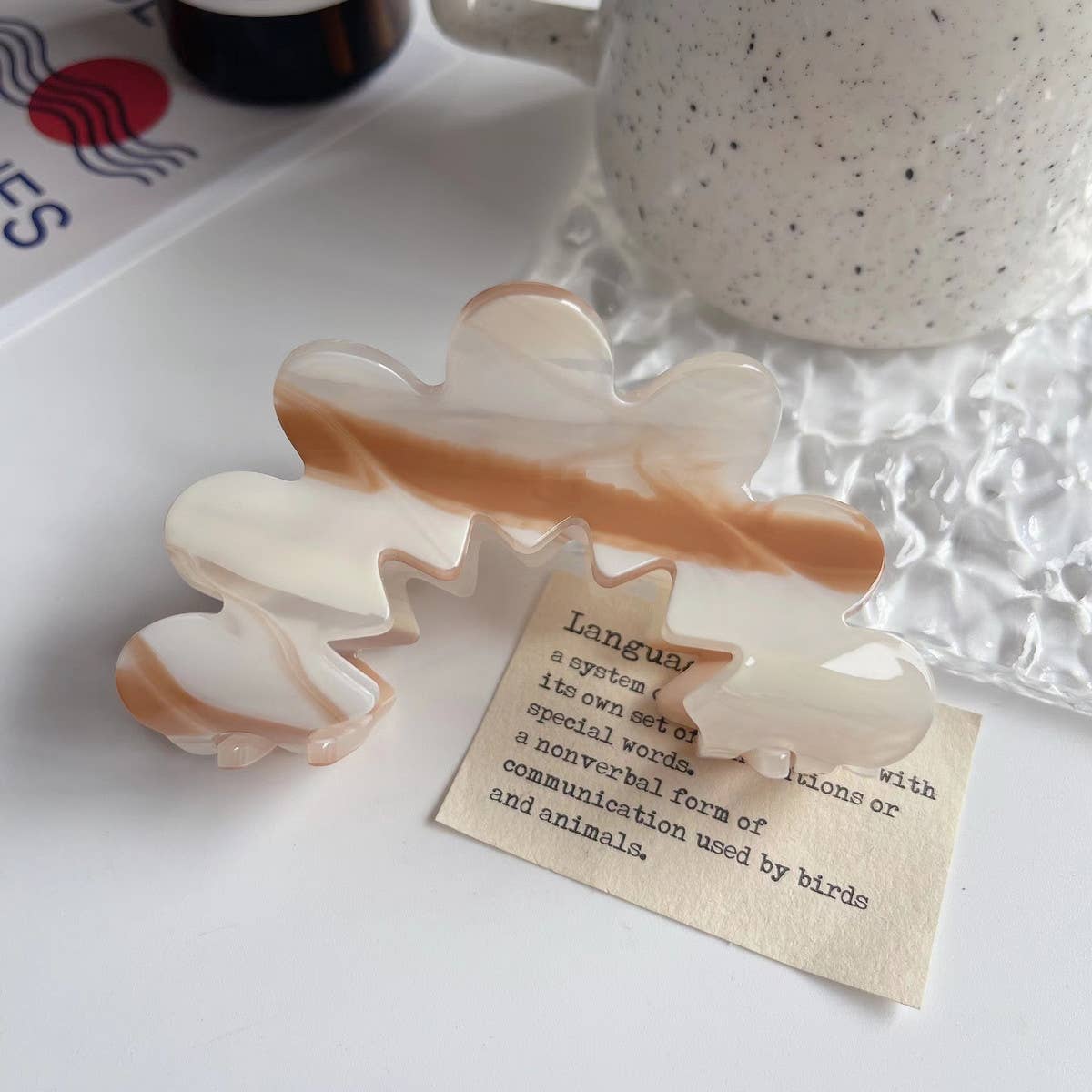 Wavy Flower Acetate Hair Claw, Simple Fresh Clip_Cwaha1328