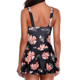Womens Printed Suspender Skirt One-Piece Swimsuit