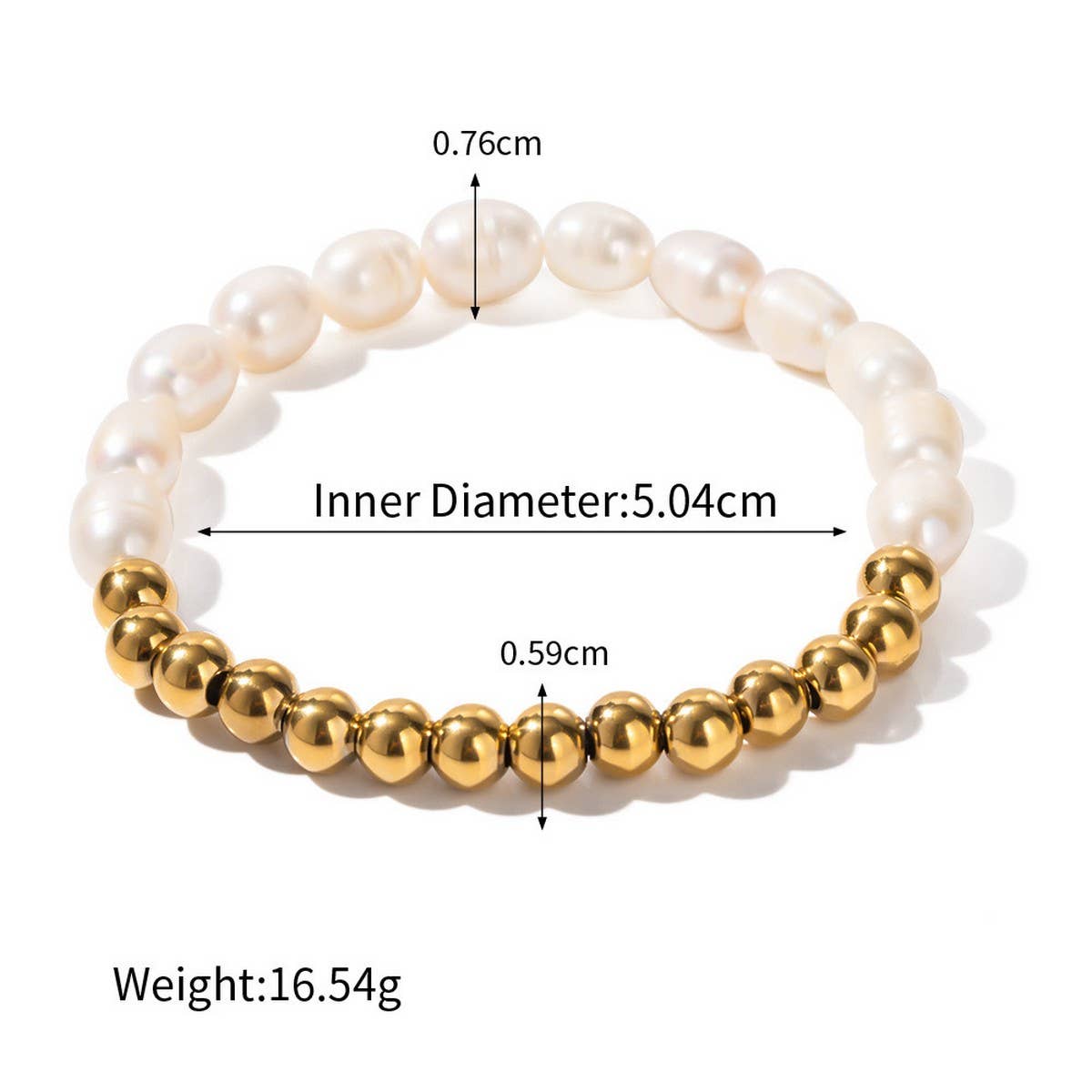 ELEGANT PEARL BRACELET AND STUD EARRINGS SET_CWAJE4621