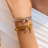 LUXURY HEART OT CLASP CUBAN OVAL CHAIN BRACELET_CWAJE4828