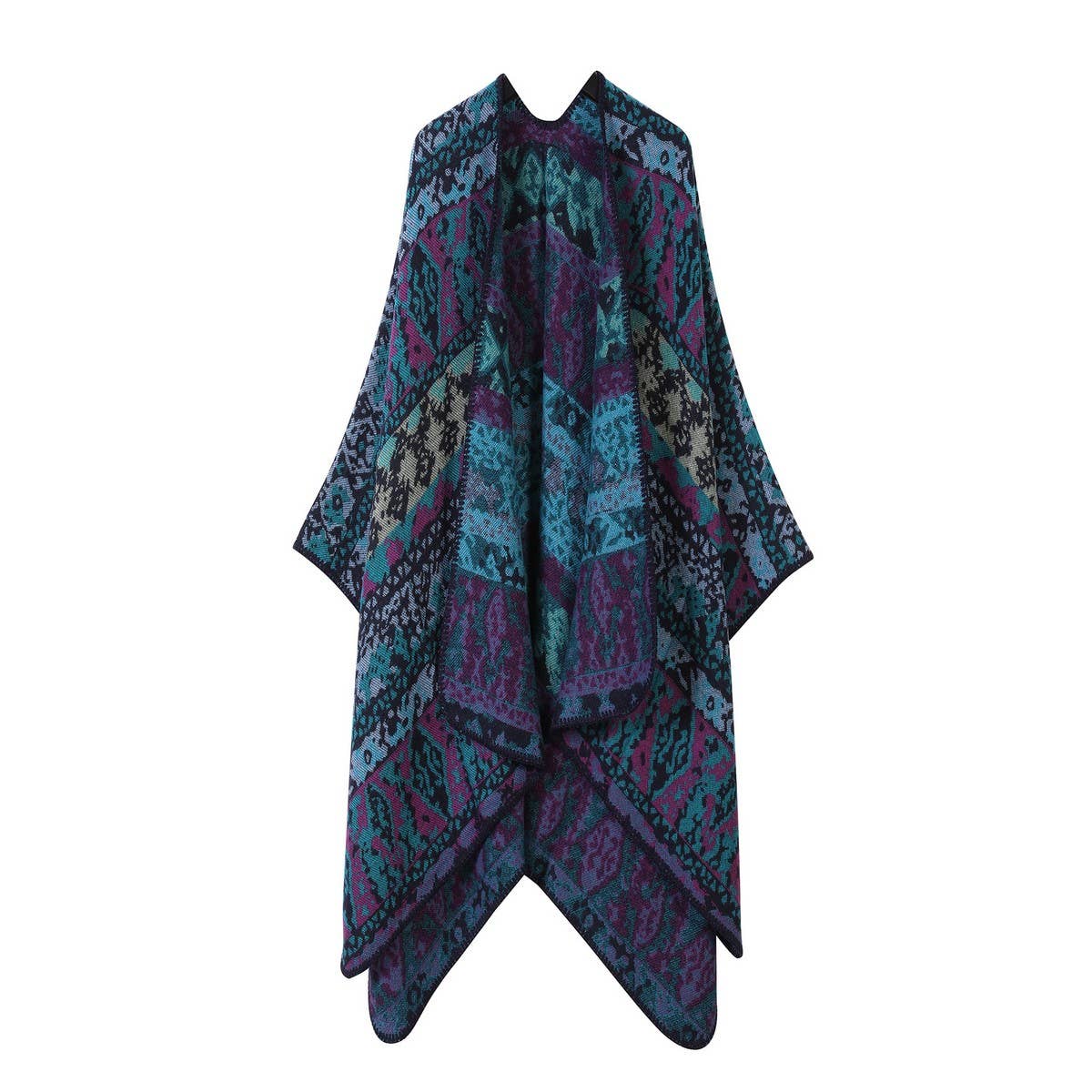 FLORAL CAPE FAUX CASHMERE WARM SCARF SHAWL_CWASC2243