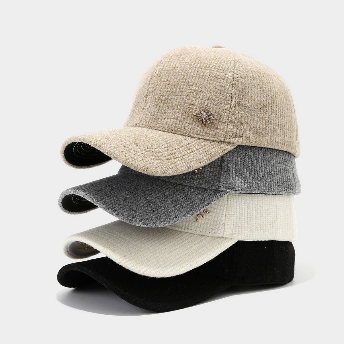 Winter Knit Baseball Cap Women Solid Warm Hat_Cwah04724