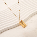 COLORFUL ZIRCON STAINLESS STEEL NECKLACE COLORFAST_CWMM8886