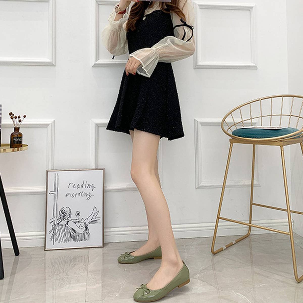 FLAT BOTTOM SOFT LEATHER BOW CASUAL WOMEN SHOES_CWSHF0021