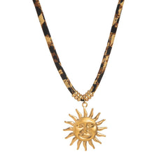 LEOPARD VELVET CORD NECKLACE BOLD FALL STATEMENT_CWMM6954