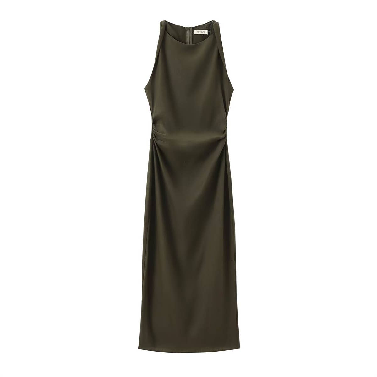 Temperament Light Cooked Linen Blend Midi Dress