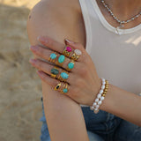 STAINLESS STEEL NATURAL STONE RINGS_TURQUOISE_CWAJE0615