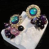 GRAPE SHAPE 925 SILVER NEEDLE STUD EARRINGS_CWAJE1117