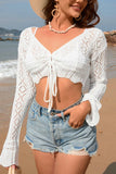 V Neck Strappy Waistless Kintted Cover Ups_Cwtstl1076