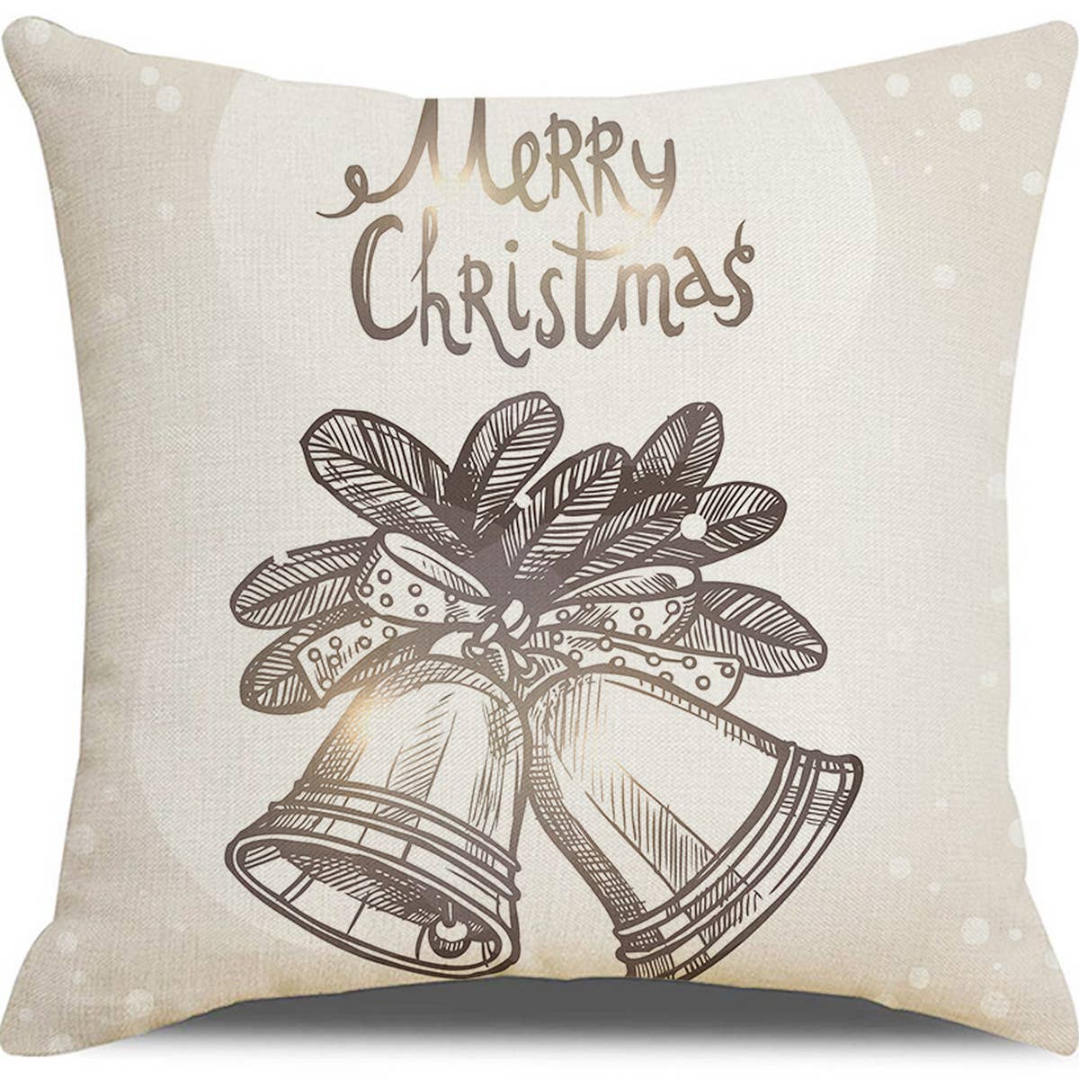 GOLD CHRISTMAS PRINT PILLOWCASE_CWMM1394