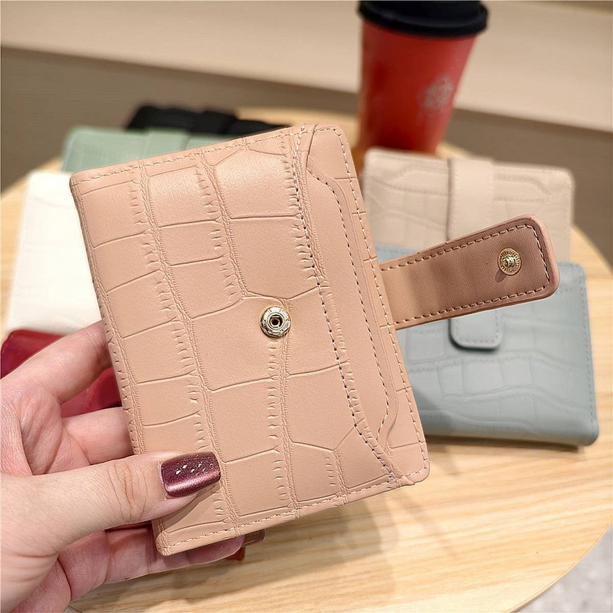 Stone Pattern Bifold Foldable Leather Wallet_Cwab06206