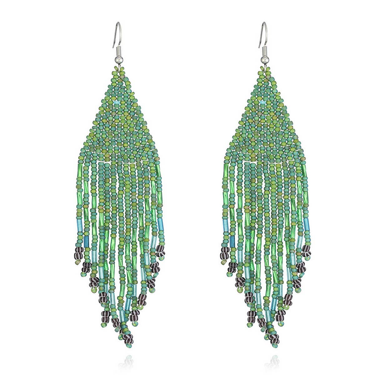 BOHEMIAN TASSELS DANGLE EARRINGS BEADED_CWAJE0754