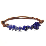 Cwaje3873_Bohemian Gravel Leather Cord Braided Bracelet