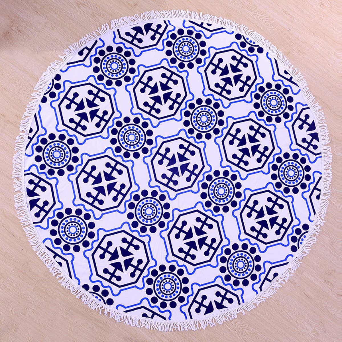 ROUND MICROFIBER TASSEL BEACH TOWEL BLANKET_CWMM7602