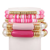 ETHNIC STYLE COLORFUL SOFT CLAY ACRYLIC BRACELETSET_CWMM3530