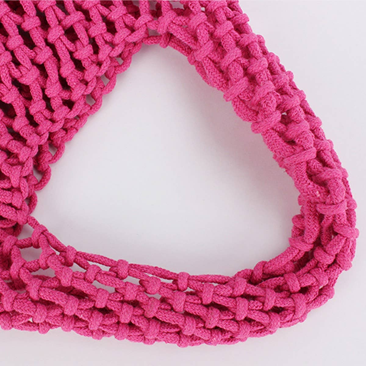 SOLID COLOR HOLLOW COTTON ROPE HAND WOVEN BAG_CWAB4684