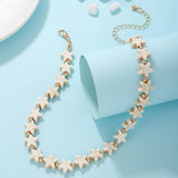 NEW FASHION BEIGE STAR BEADED NECKLACE_CWAJE1570