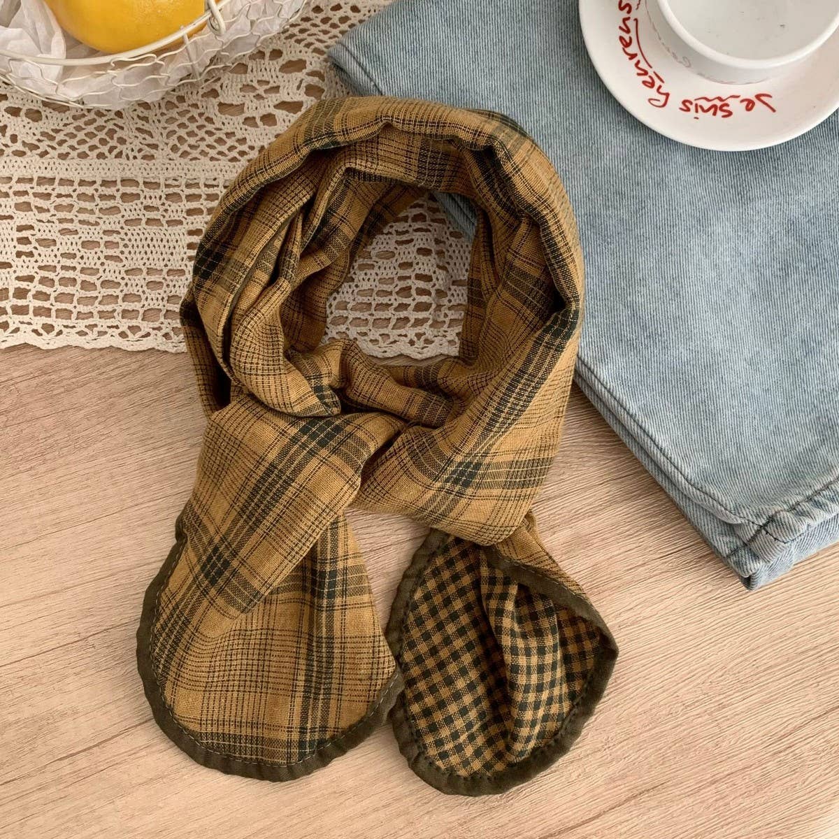 Trendy Plaid Cotton Linen Scarf Shawl_Cwasc02962