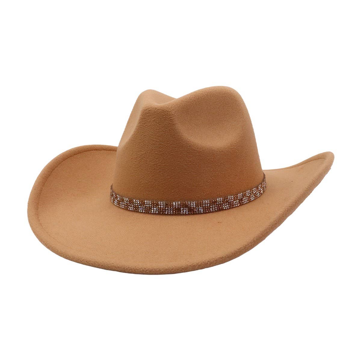 Western Ethnic Felt Cowboy Fedora Hat_Cwah04408