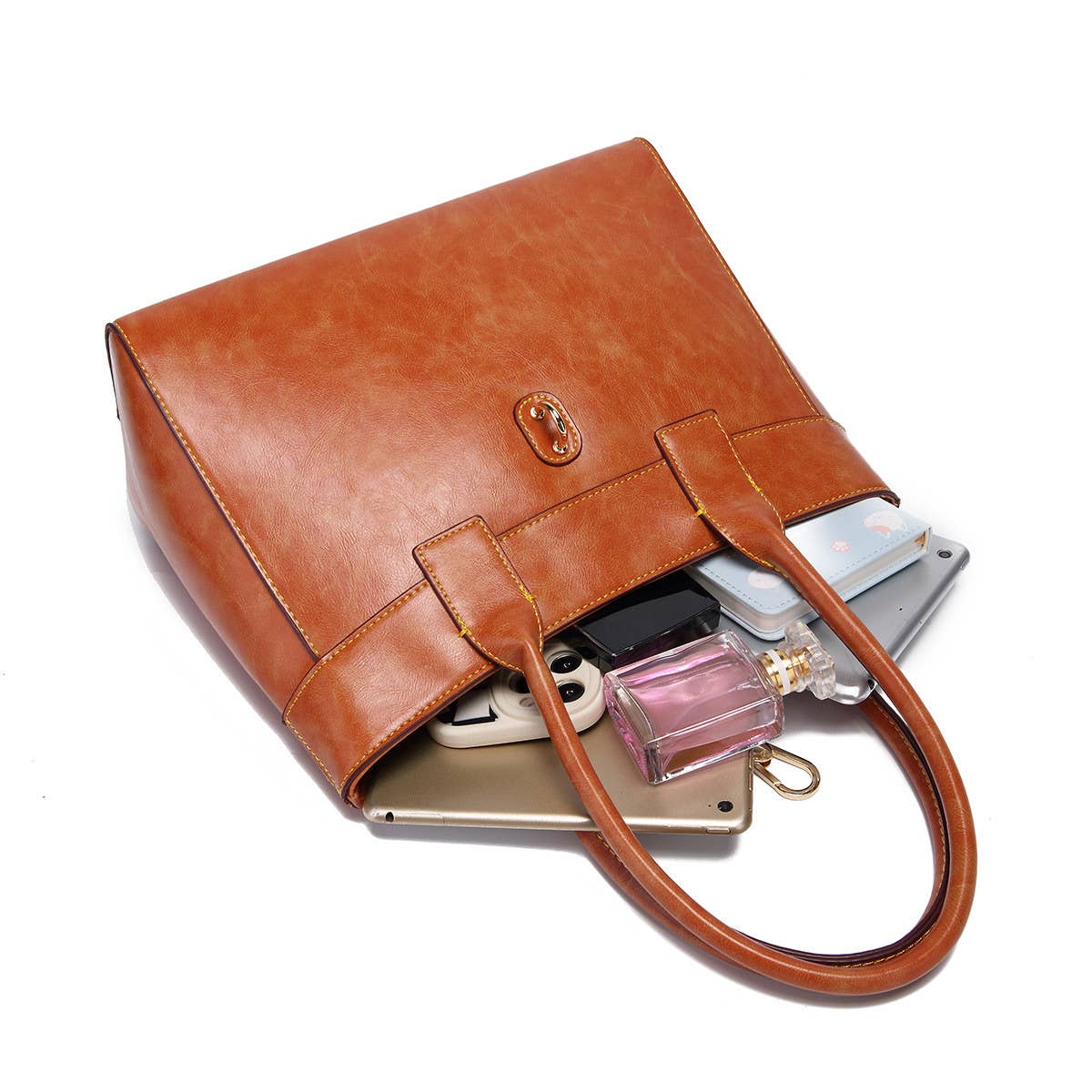 Retro Wax Large-Capacity Shoulder Bag_Cwab0922