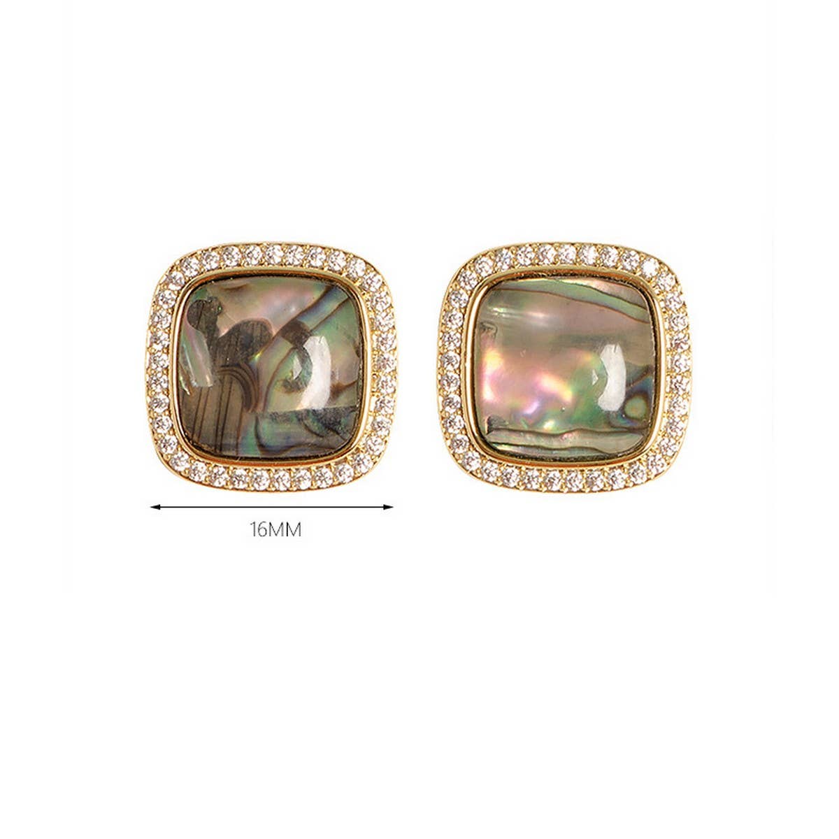 EXQUISITE NATURAL ABALONE DIAMOND EARRINGS_CWMM4280