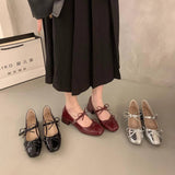 RED BOW MARY JANE PUMPS WITH CHUNKY HEEL_CWSHF0077