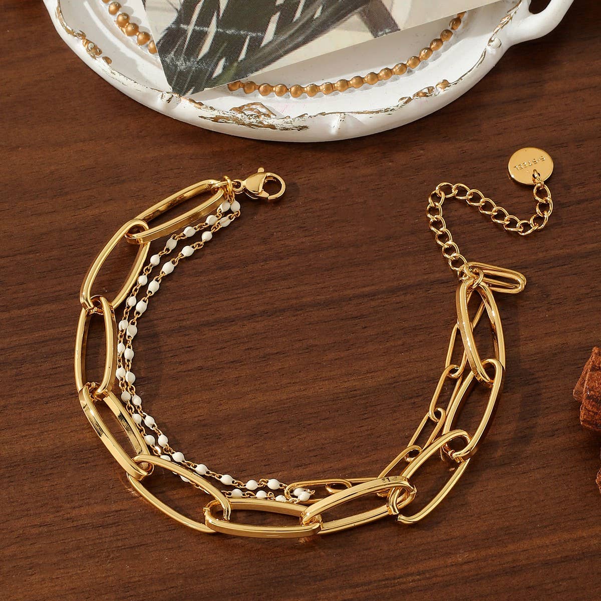 MULTI LAYER VINTAGE CHAIN PEARL BRACELET_CWMM3722