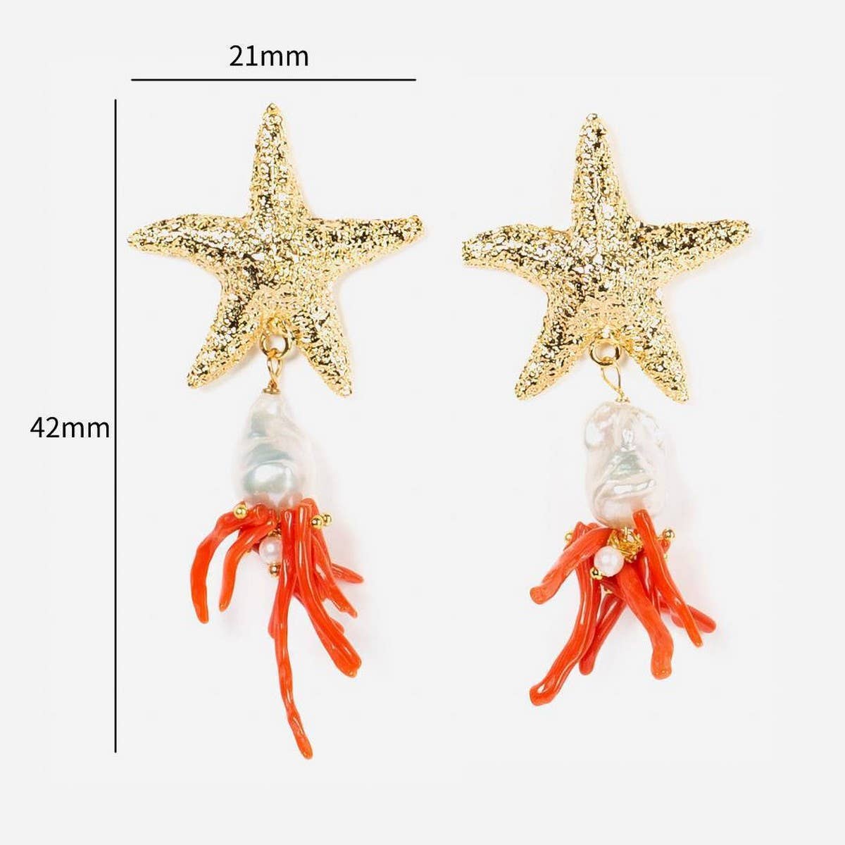 FASHIONABLE DESIGN OCEAN CORAL EARRINGS_CWAJE5048