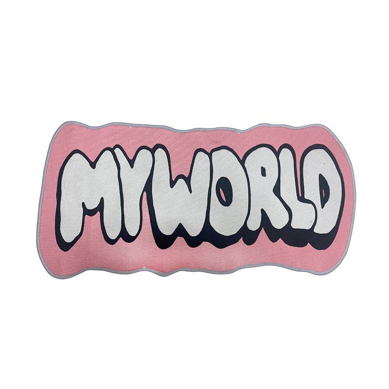 FAUX CASHMERE BLACK WHITE LETTER RUG_CWMM7325