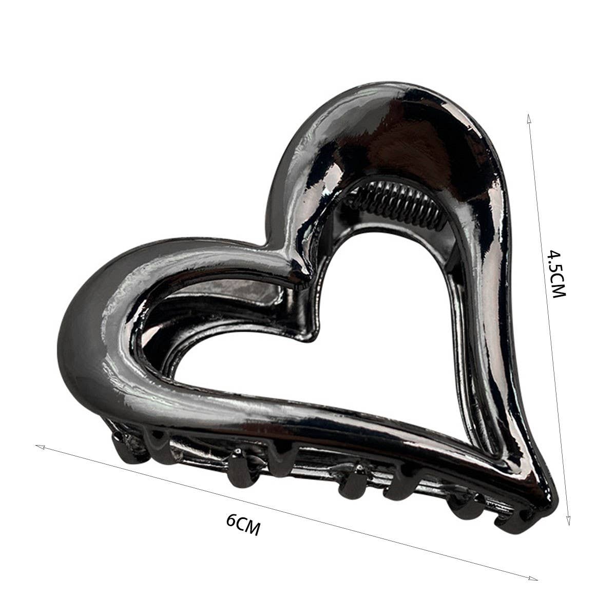 BRIGHT SURFACE HEART SHAPED METAL MINI HAIRPIN_CWAHA0726