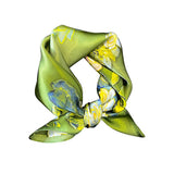 OIL PAINTING FLORAL SILK SQUARE SCARF FOR SUMMER_CWASC0627