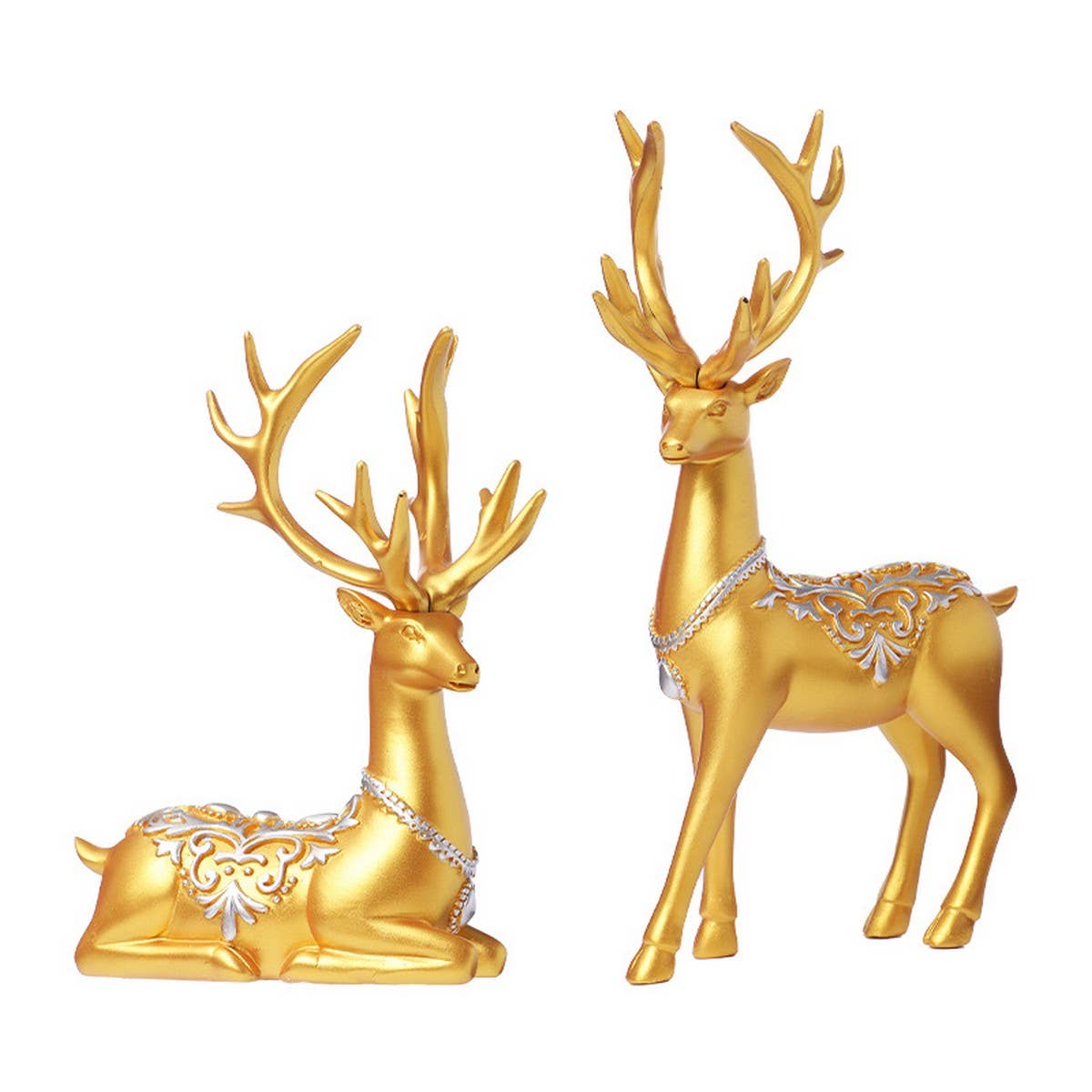European Resin Reindeer Pair Christmas Decor_Cwmm9919