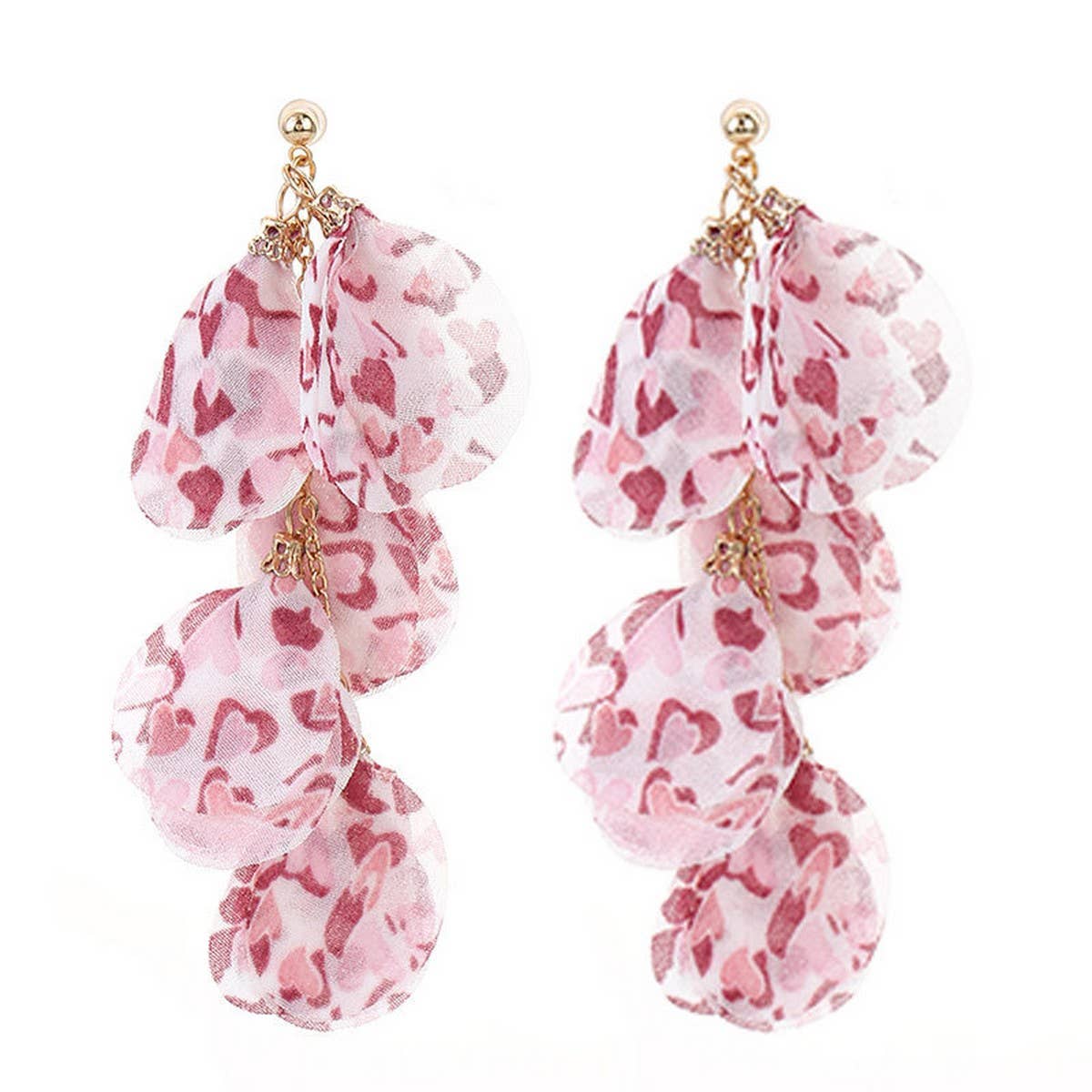 HANDMADE HEART PRINT TASSEL EARRINGS LONG CHIC_CWMM6192