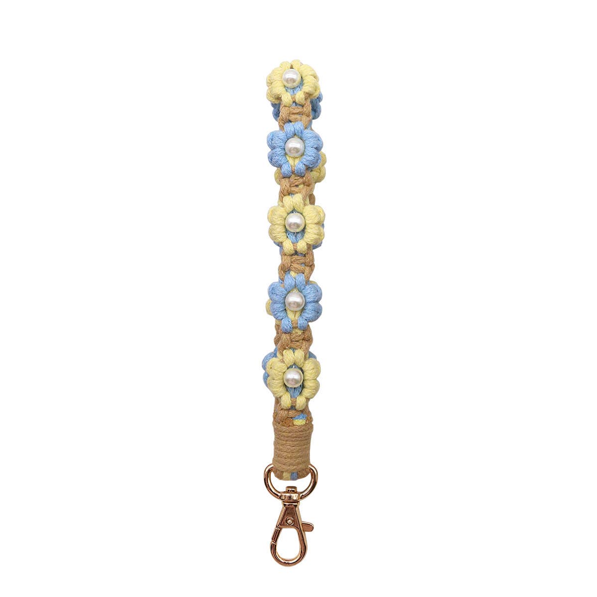 NEW PEARL FLOWER COTTON ROPE KEYCHAIN_CWMM1559