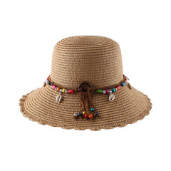 Short Eaves Lace Dome Breathable Windstraw Hat