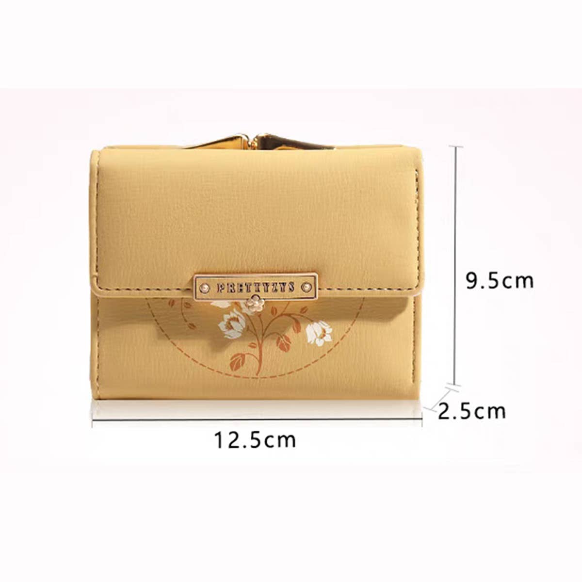 Floral Mini Trifold Wallet With Snap Button_Cwab06220