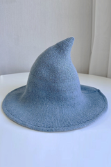 HALLOWEEN KNIT WITCH HAT WIDE BRIM POINTED TOP_CWAH0616