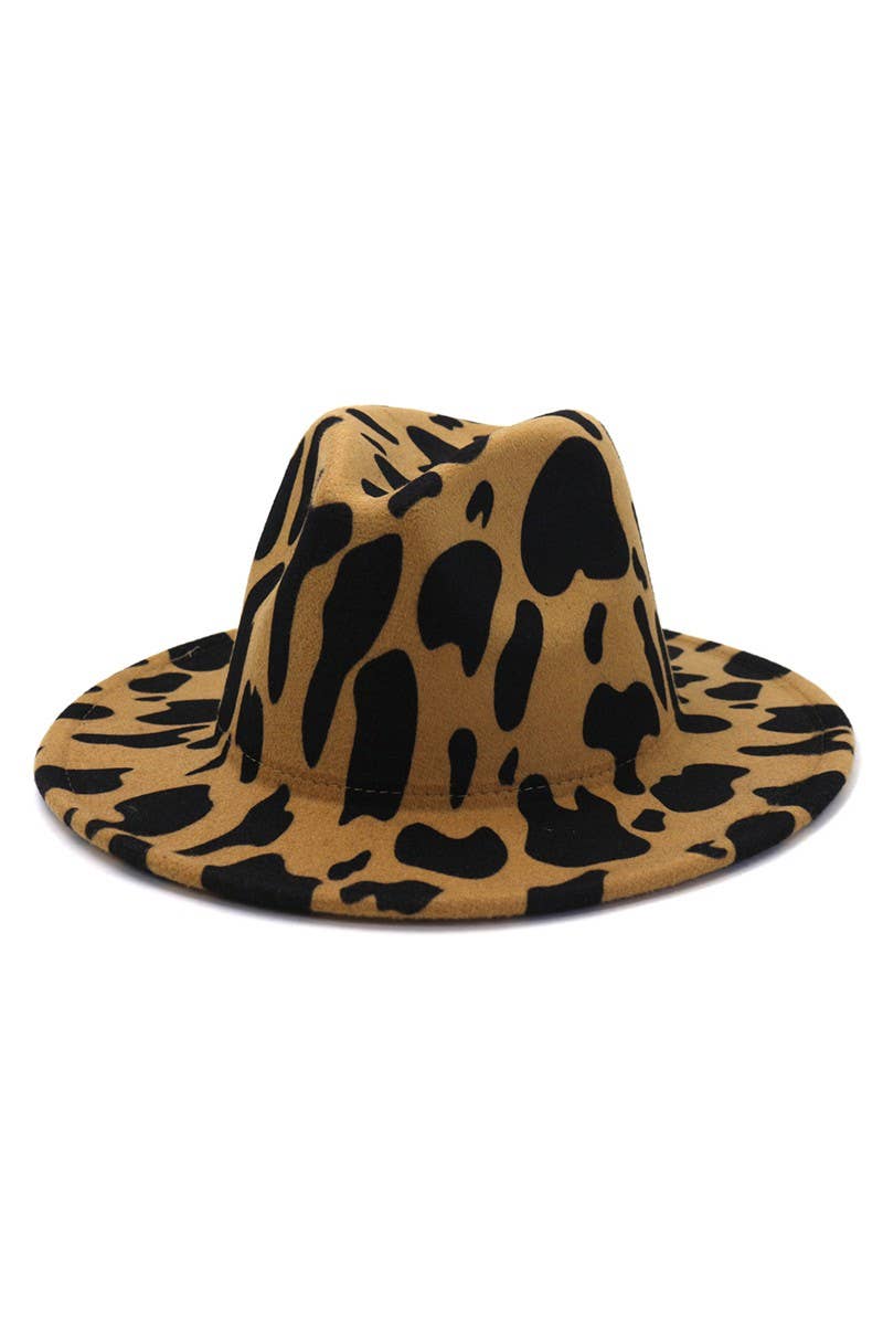 COW PATTERN TRENDY PANAMA HAT_CUAH013